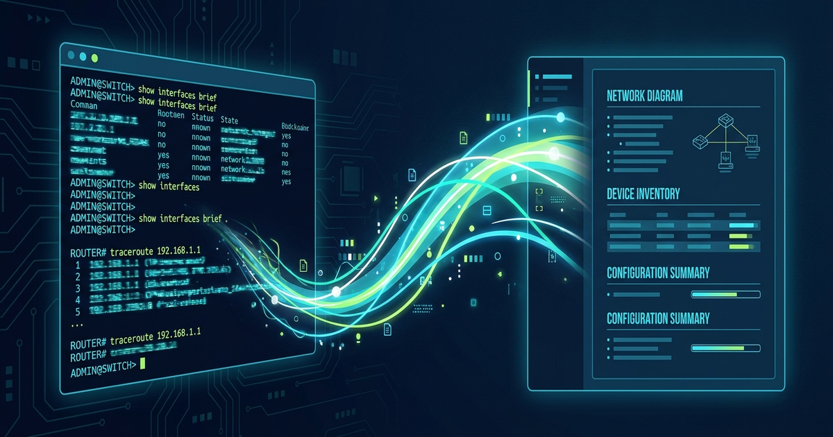 AI generating network documentation from device output